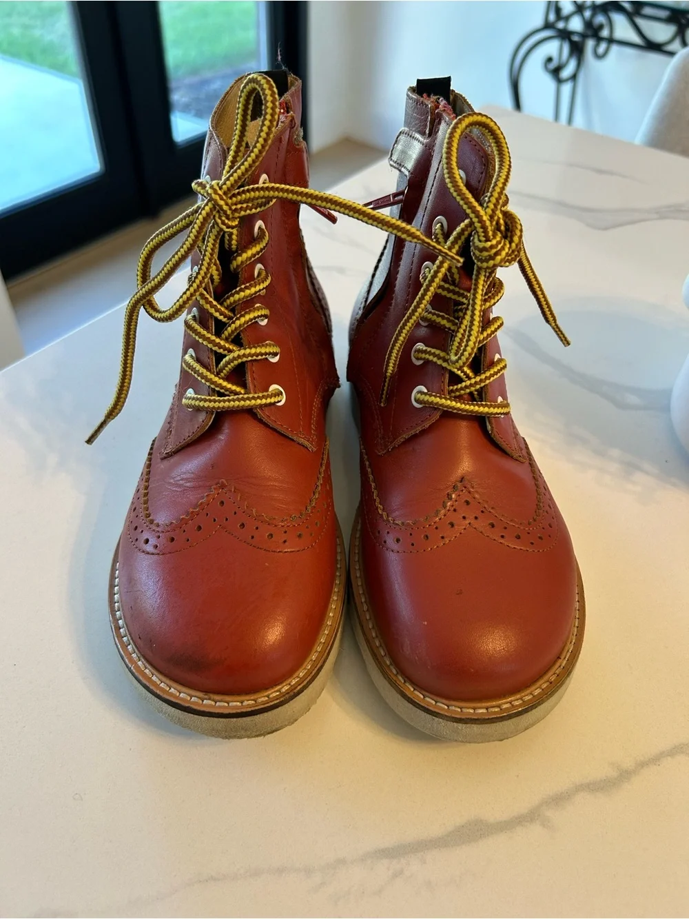 Young Soles “Sidney”Leather Lace-Up Boots. Made in Portugal Sz 33 Kids